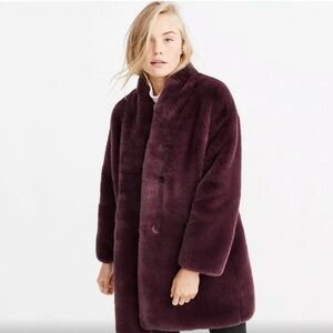NWOT Abercrombie purple faux fur coat